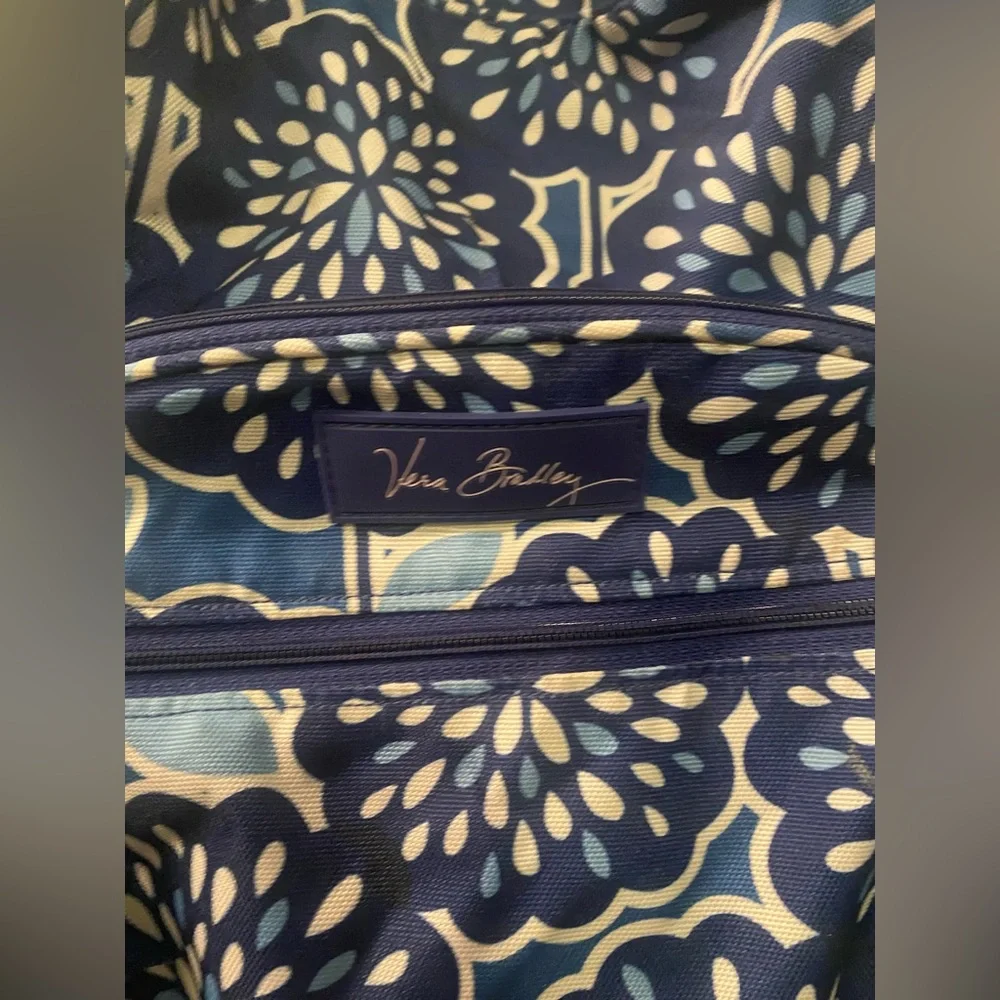 Vera Bradley Navy and White Floral‎ Backpack with Matching Wallet